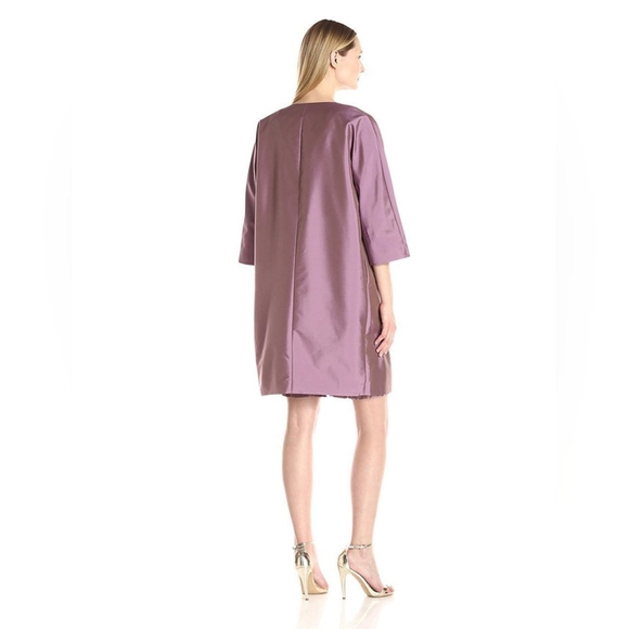 Adrianna Papell Boat Neck Sleeveless Tafetta Embroidered Mesh Dress with Jacket - Picture 3 of 8